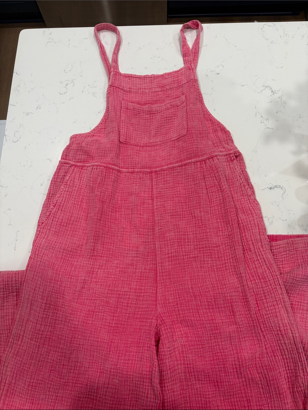 Pink Gauze Cotton Jumpsuit Overalls